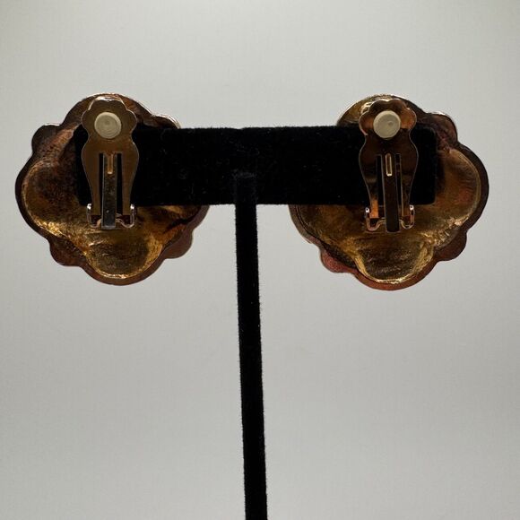 Vintage Dauplaise Clip-on Earrings Faux Pearls Gold Tone Setting 80s-90s - Picture 5 of 11